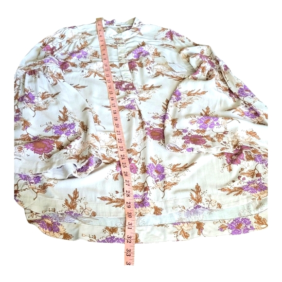 Free People Easy Girl Bell Sleeve Floral Top NEW Western Floral Tunic Oversized - Picture 15 of 17
